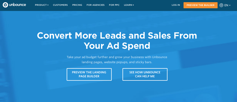 Unbounce value proposition